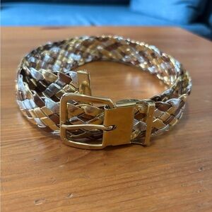 Vintage 80s Metallic Gold and Silver Braided Belt